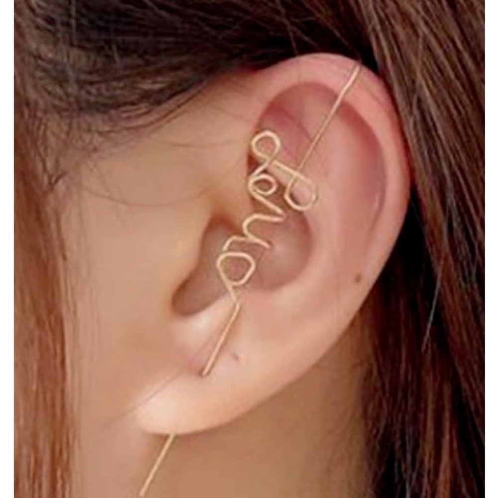 Brand New One Love Romantic Ear Crawler Jewelry Gold Zinc Alloy Cute Gift‎